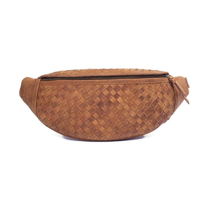 MANDRN – Großhandel Umhängetasche - Damen – Gewebter Atlas - Sattel (Hell)0