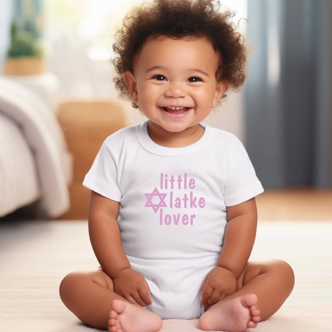 Salt and Sparkle - Wholesale Bodysuit (Non-Footed) - Baby - Little Latke Lover Chanukah Baby Bodysuit or T-Shirt3