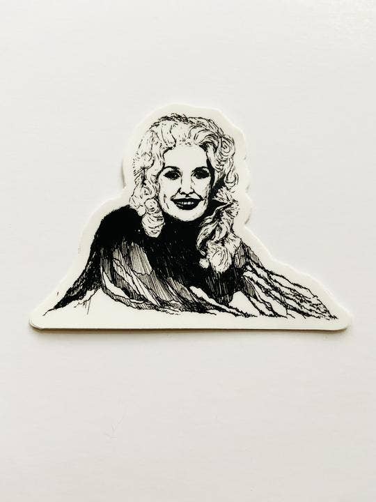 Mountain Portrait Sticker - Dolly Parton for wholesale by Maya Joy in the World