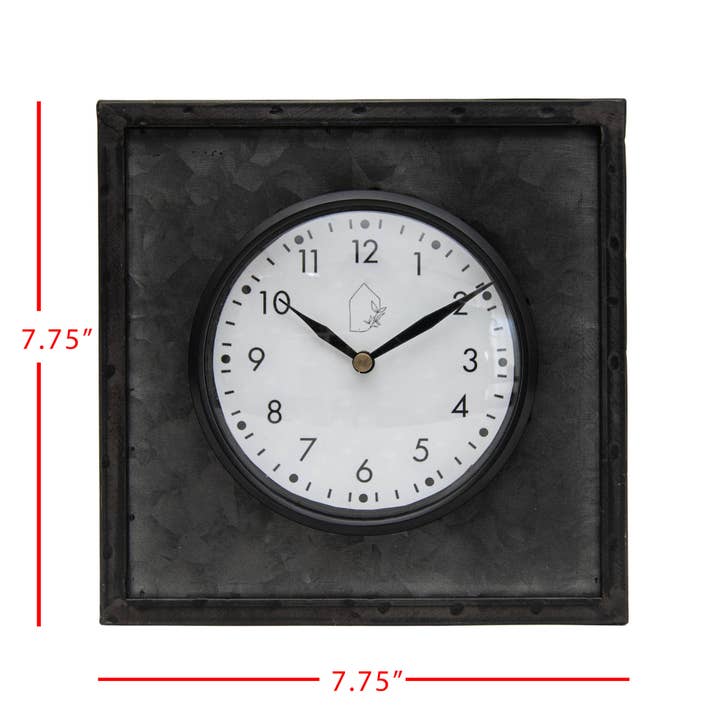 Foreside Home & Garden - Wholesale Desk Clock - Logan Farmhouse Black Metal & Plexiglass Tabletop Clock6