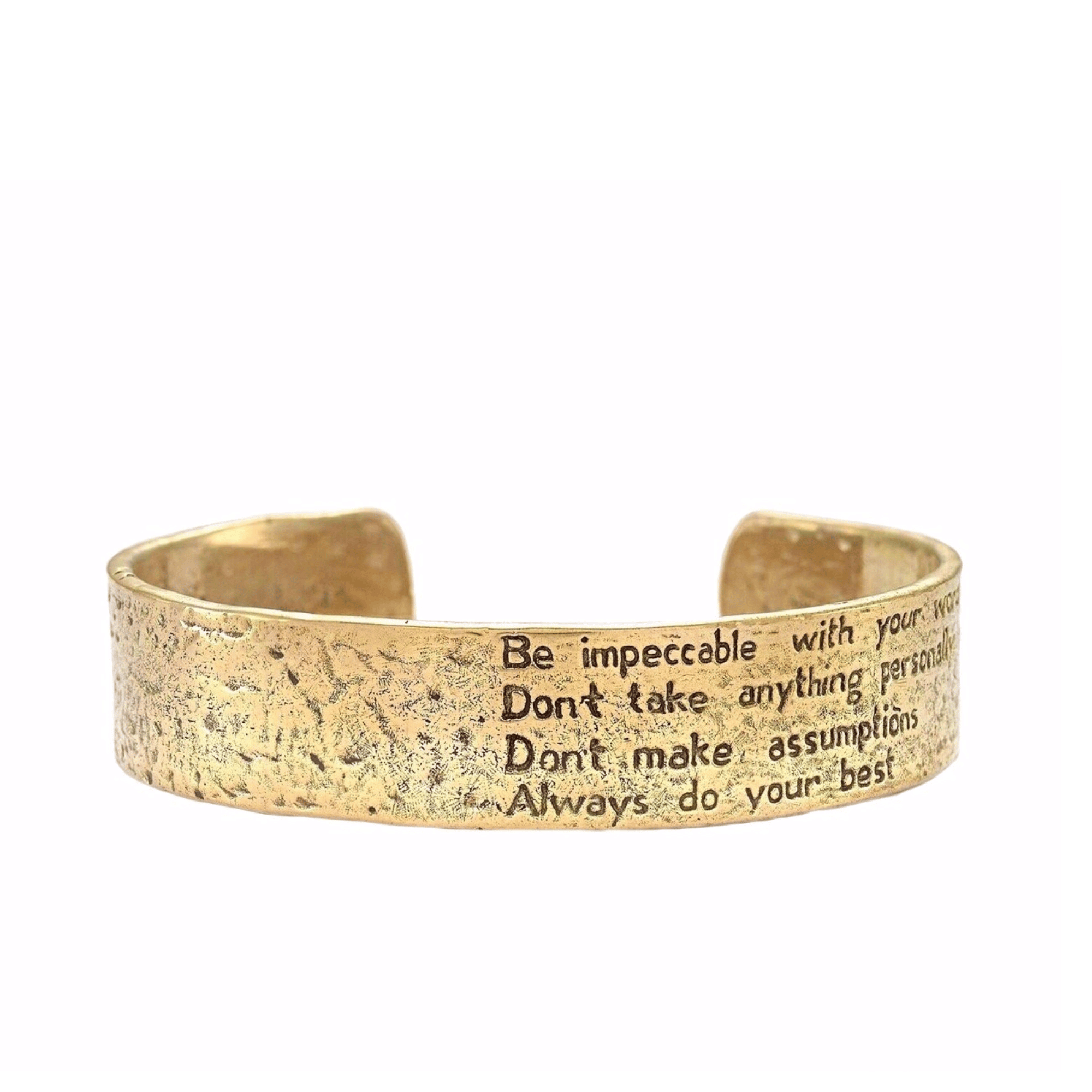 Jewelry Evolution - Wholesale Cuff Bracelet - The Four Agreements Textured Cuff0