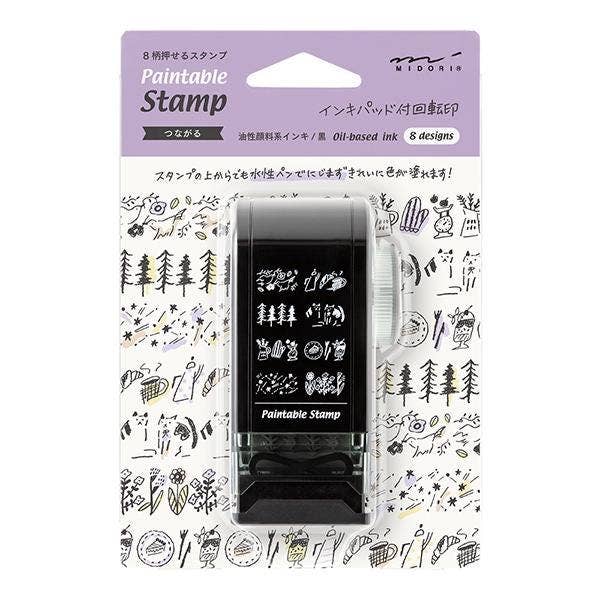 「FUNJI」In Japan - Wholesale Rubber/Decorative Stamp - MIDORI Paintable Rotating Stamp Forestry Life1