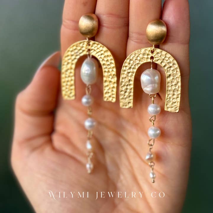 WILYMI Jewelry Co - Wholesale Dangle Earrings - CLARITY Cleopatra Pearl Earrings | Freshwater & Keshi Pearls