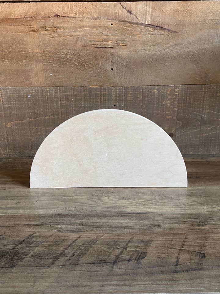 Blank Semi-Circle Wood Cuts - 12" Diameter for wholesale by Blank Supply
