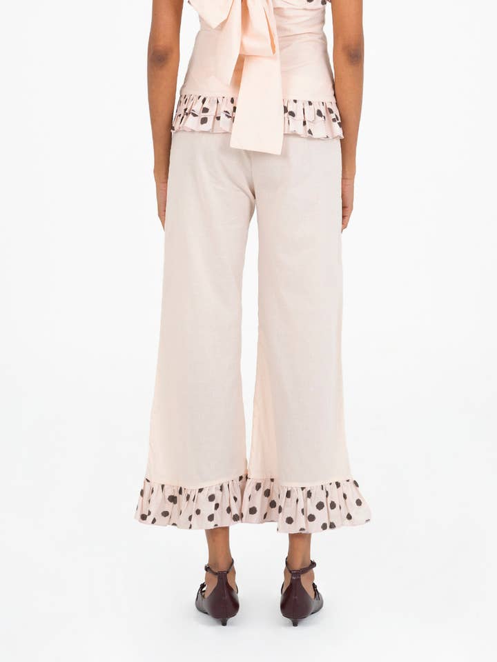 CARMEN SAYS - Wholesale Pants – Women's - Noctis Beige Polka Dot Print Pants5