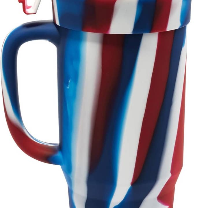 Silipint - Wholesale Insulated Mug/Tumbler - 32 oz Silicone Humbler (Handled Straw Tumbler) - The Patriot0