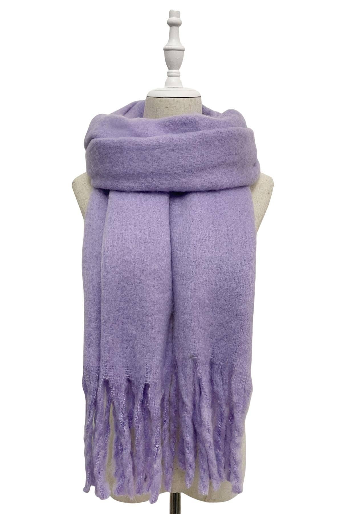 Fashion Scarf World - Vendita all'ingrosso Sciarpa - Donna - Sciarpa a scialle con nappe in morbida coperta semplice12