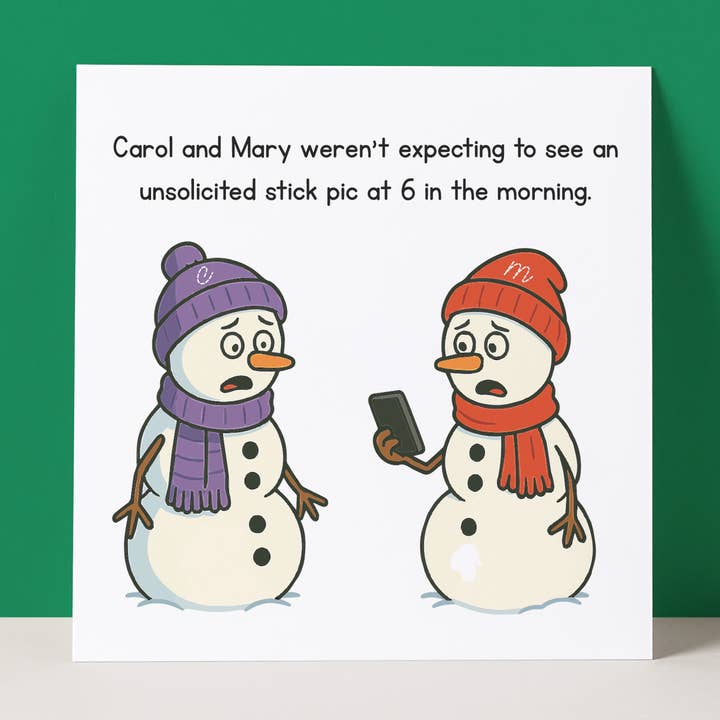 STICK PICS - CAROL AND MARY - CHRISTMAS CARD for wholesale by Pack a Punch Designs