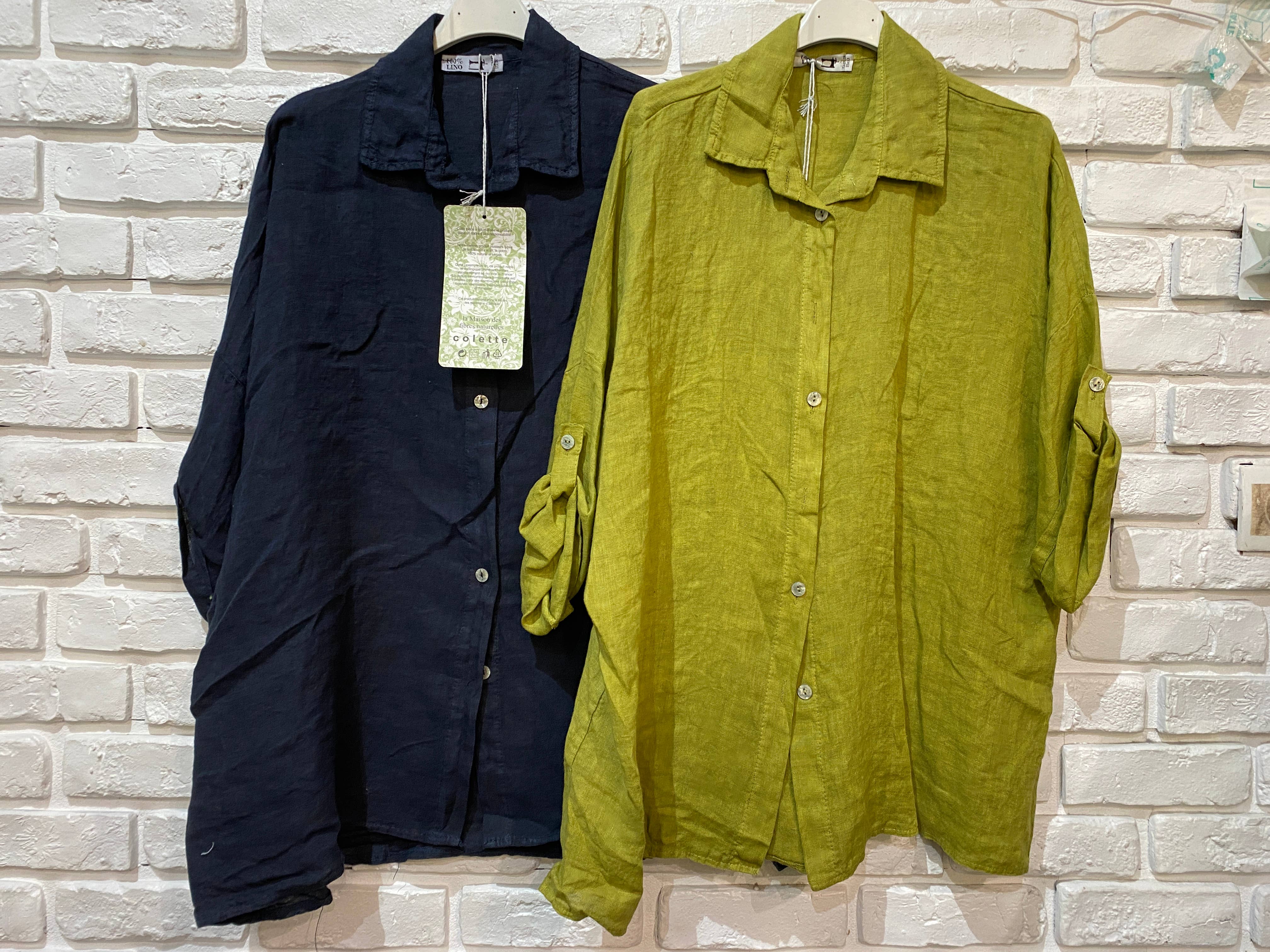 la maison des fibres naturelles - Wholesale Button Down Shirt - Women's - 620090u 100% linen shirt made in Italy24