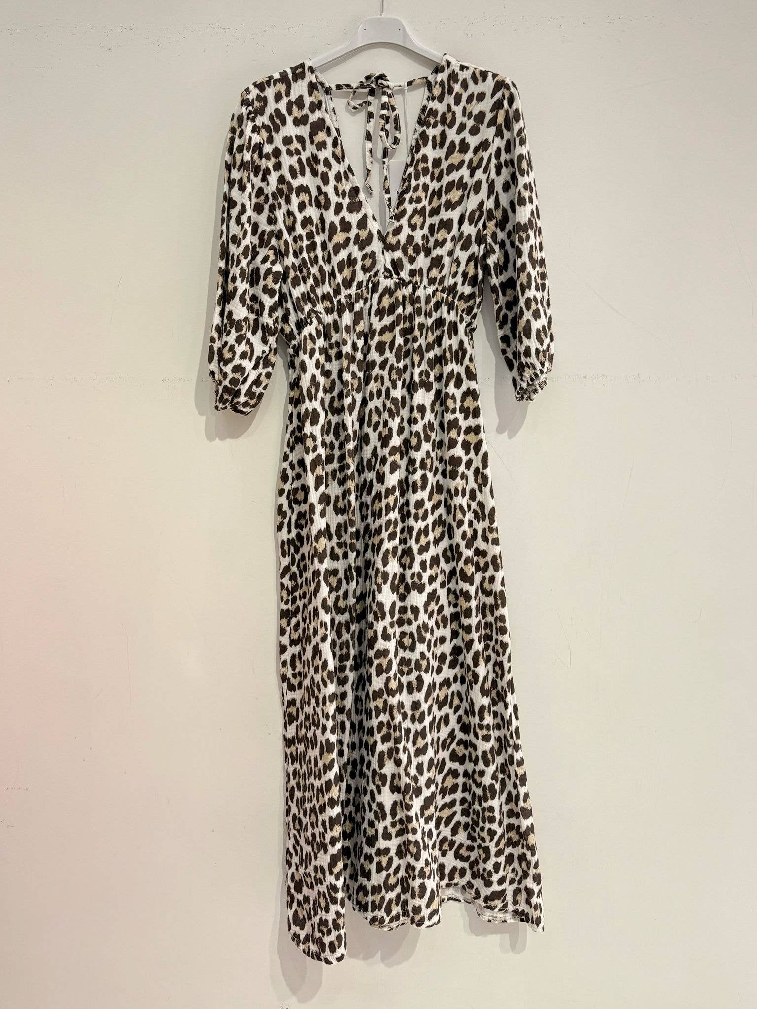 NOELINE - Vente Robe – femme - Robe en gaze de coton 2394-GROS LEOPARD3