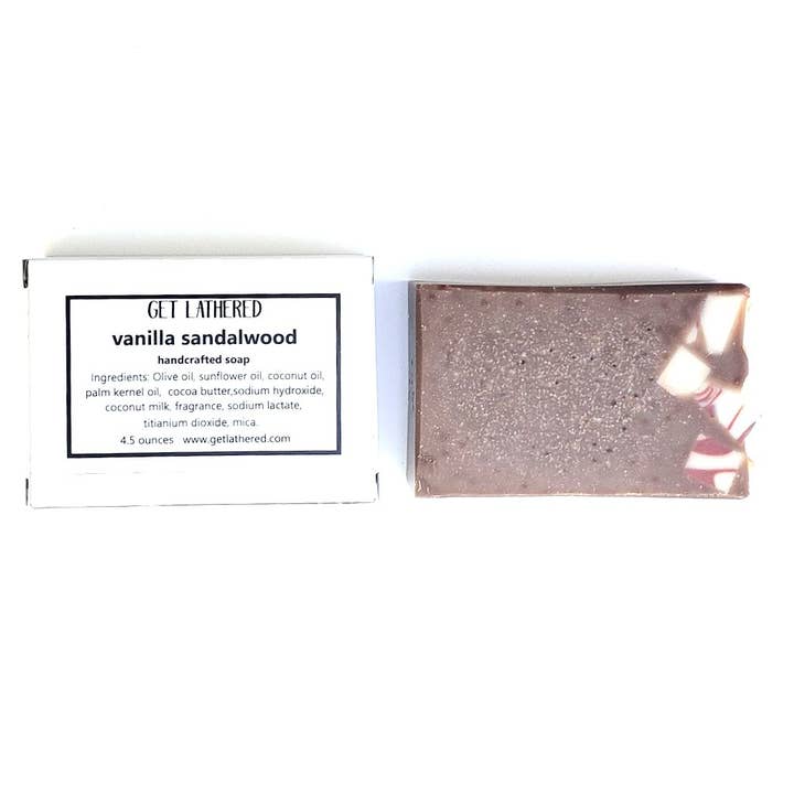 Vanilla Sandalwood Artisan Soap for wholesale by Get Lathered