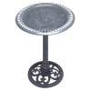 Alpine Corporation - Wholesale Bird Bath - Gray Pedestal Birdbath w/ Scrollwork Base and Ground Stakes2