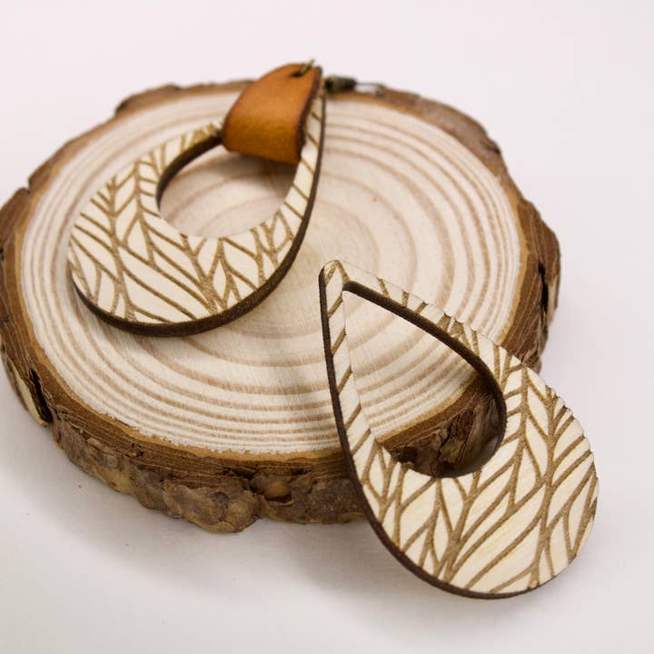 Geo Print Ohrring Holz Blanks für den Großhandel von PhilCo Forged