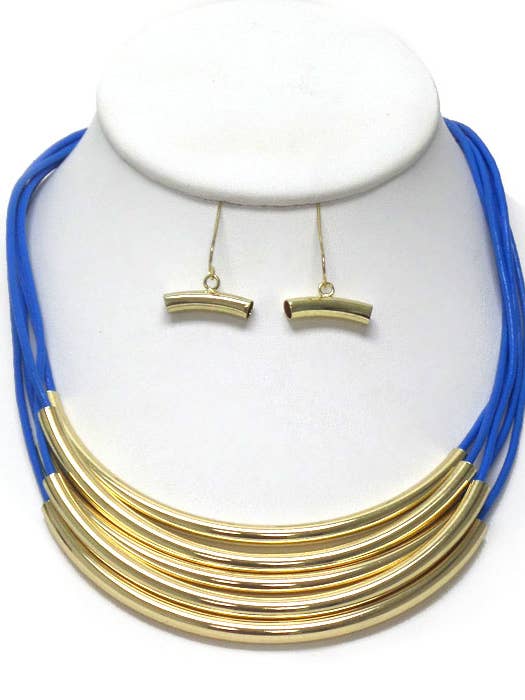 ( E349 ) TUBE NEKCLACE EARRING SET for wholesale by Jewelry Max