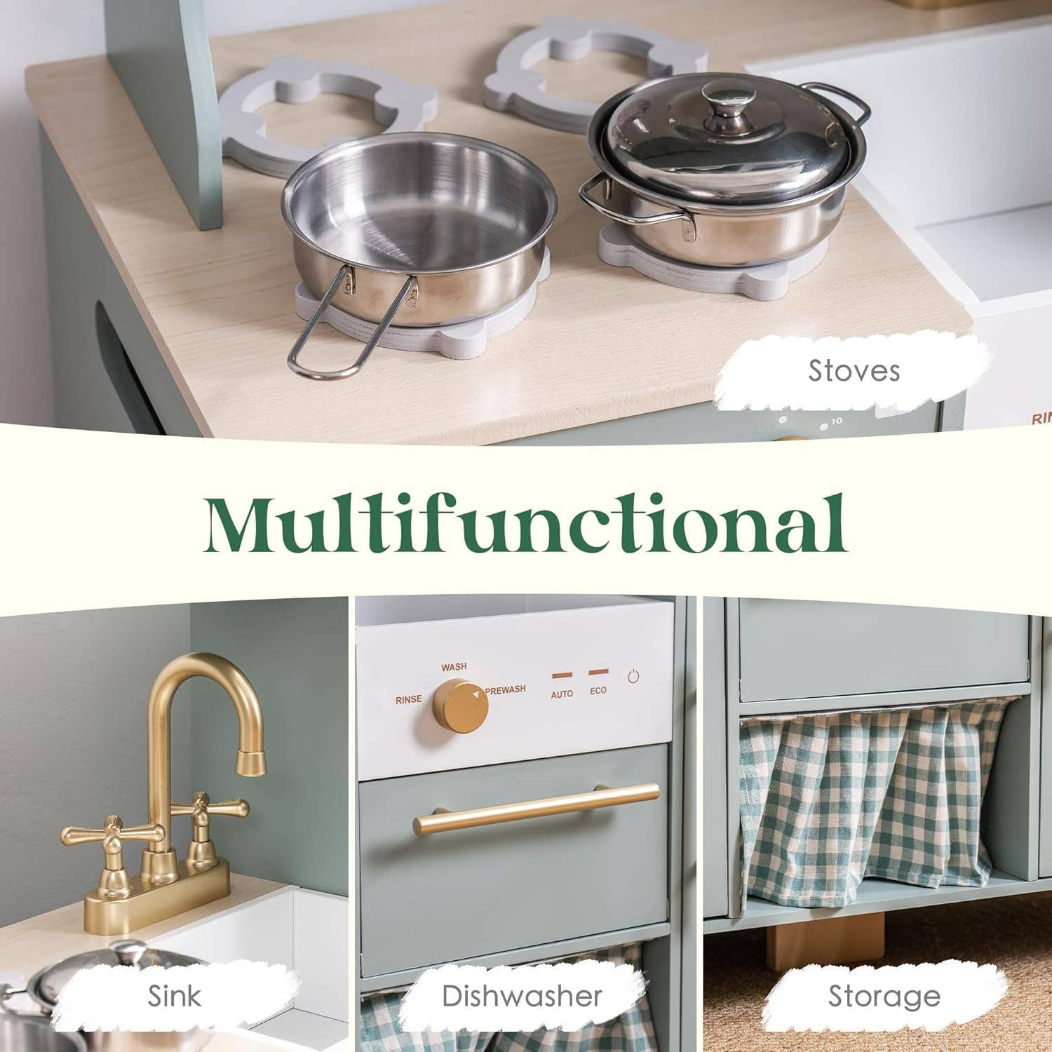 Robud & Mewoofun Official Store - Vendita all'ingrosso Set di giocattoli - Bambini - Set cucina giocattolo in legno Robud Large per bambini6