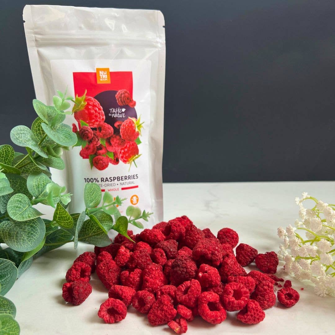 NutriBoom - Wholesale Dried/Dehydrated Fruit - Freeze Dried Raspberries: 20g and 40g packs6