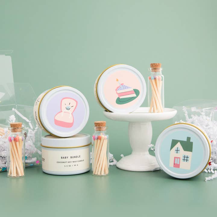 Enlighten the Occasion - Wholesale Cake Candle - Birthday Cake Scented Candle and Matches Set