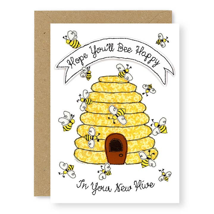 Nouvelle maison Beehive pour la vente par Jane Buurman Handmade (Greetings Cards)