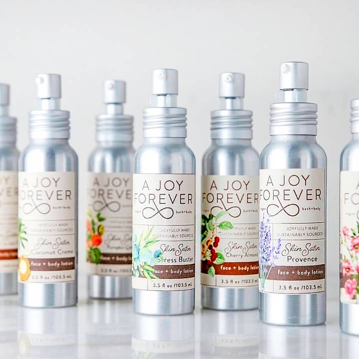 Skin Satin Natural Face + Body Lotion for wholesale by A Joy Forever Bath Body + Candles