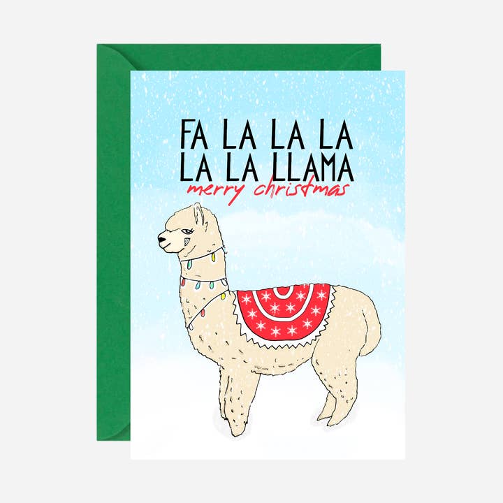 Llama Christmas Card for wholesale by Pearl Ivy