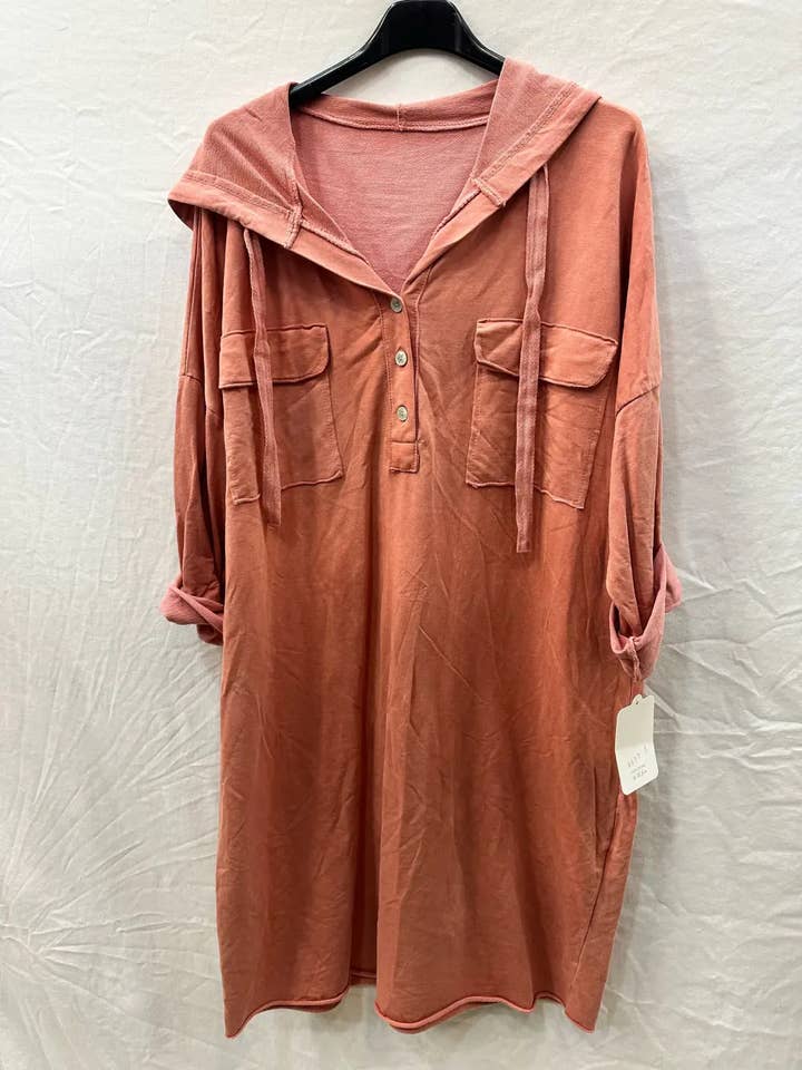 Mimi & Gogo - Vendita all'ingrosso Vestito - Donna - Abito felpa con cappuccio e tasche @8587_RSweatsPoche5