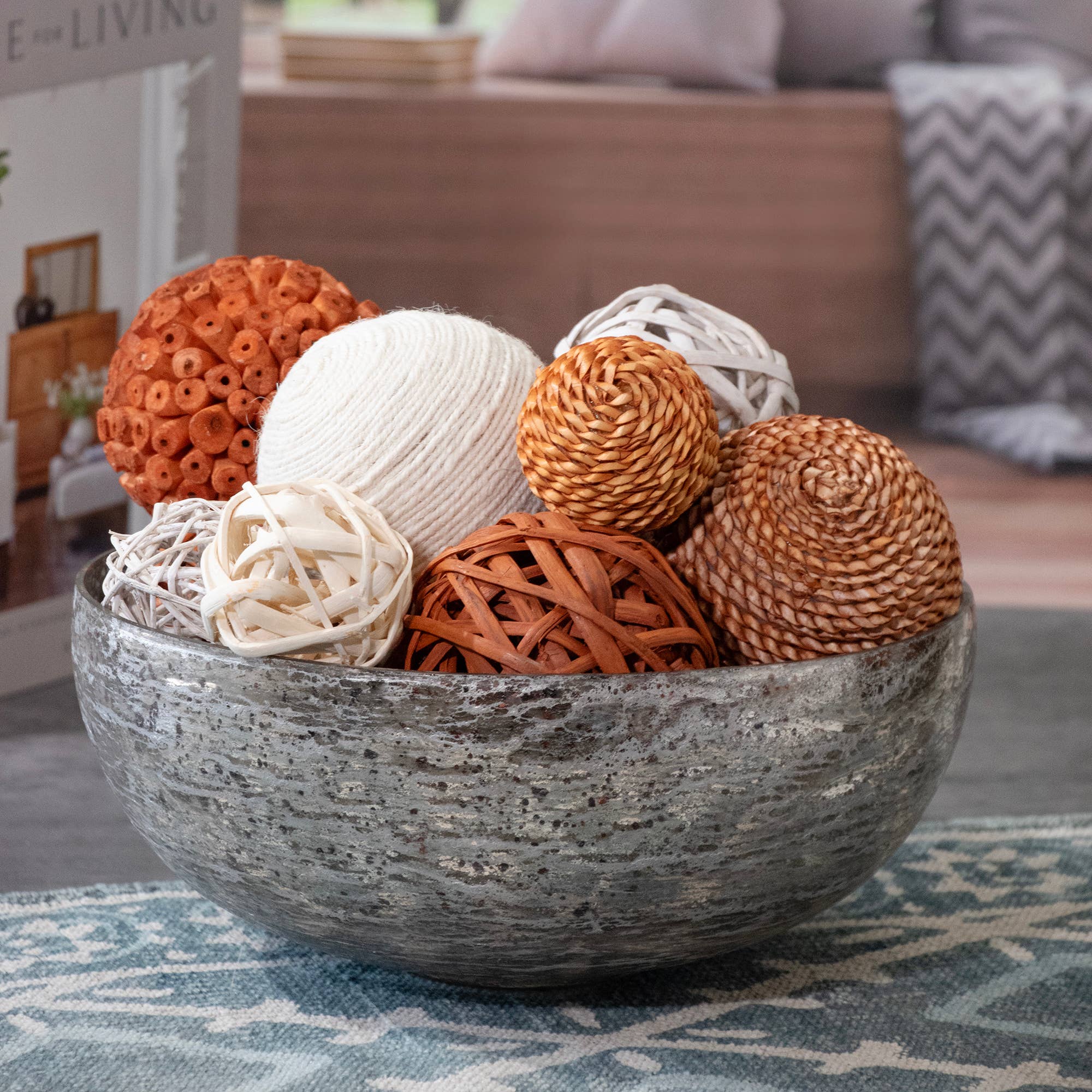 Mercury Glass Silver Decorative Bowl for wholesale on Faire3