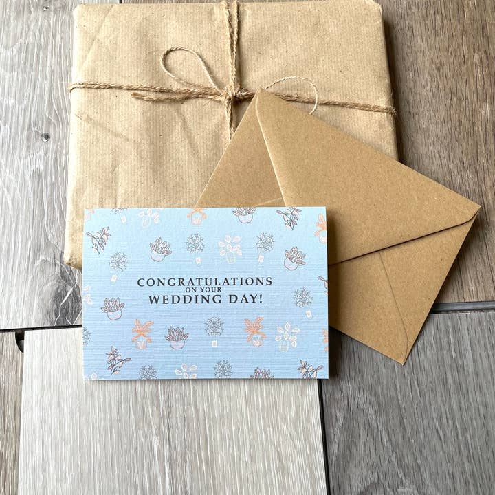 Congratulations on your wedding day card, a6, for wholesale by Myayart