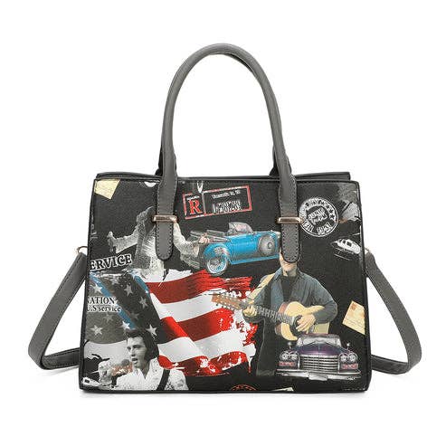 Ellas Trading - Wholesale Tote Bag - Women's - Classic Elvis Presley Top Handle Tote Shoulder Bag