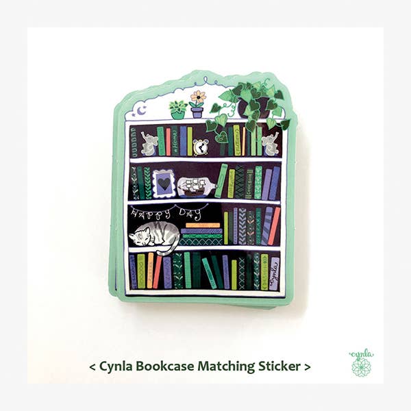 Cynla - Wholesale Everyday Greeting Card - Book Greeting Card - bookcase card, library, i love books4