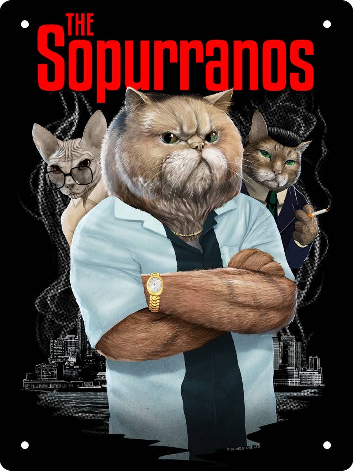 Horror Cats The Sopurranos Mini Tin Sign for wholesale by Grindstore