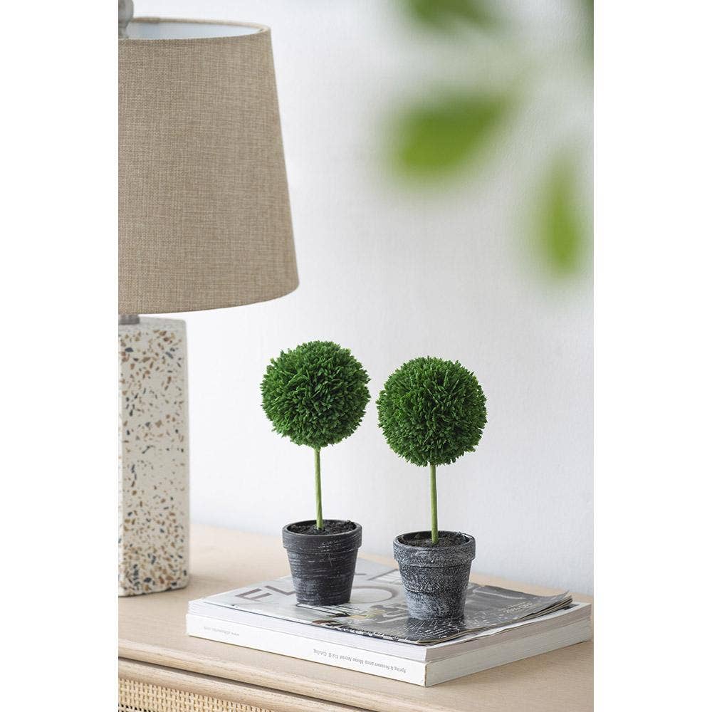 A&B Home Group Inc. - Wholesale Artificial Plant - S/3 D3x9.5" Mini Faux Potted Boxwood Topiaries - Charcoal4