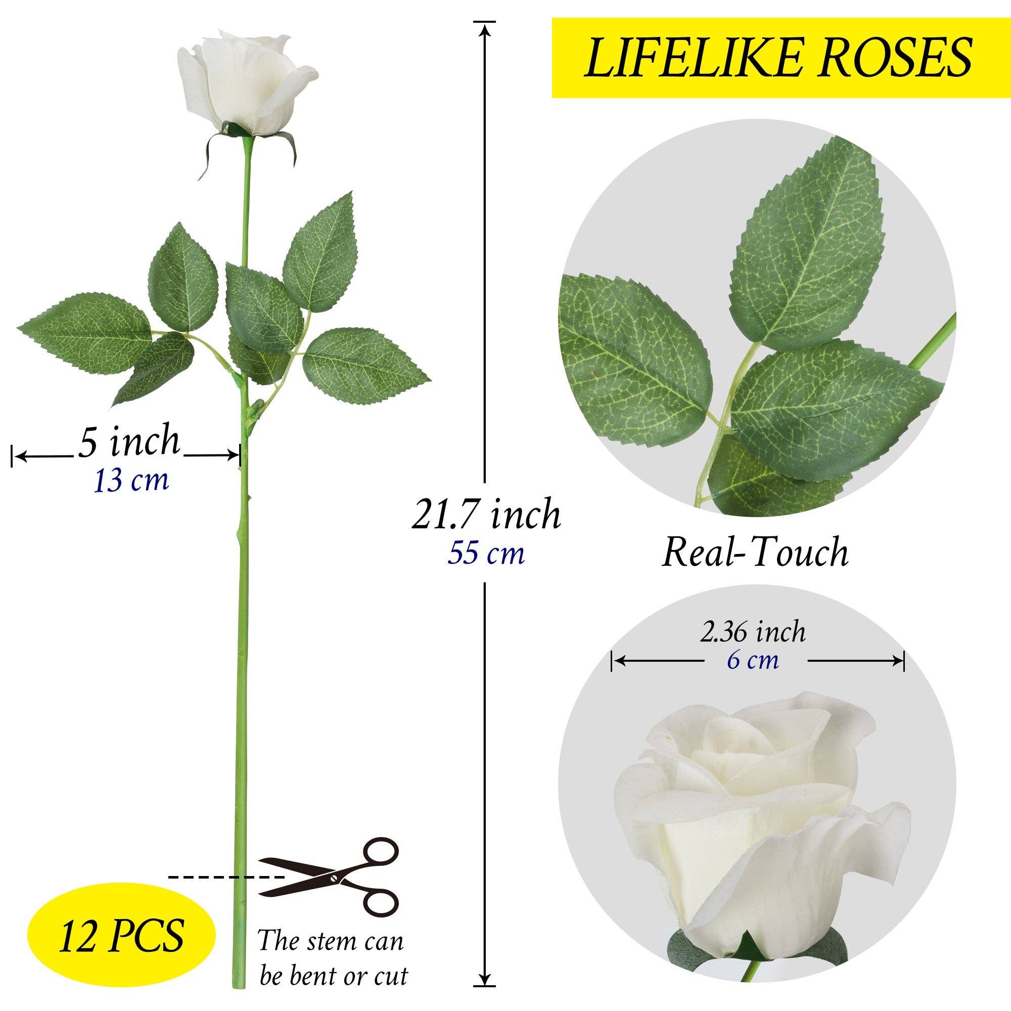 Grand Verde - Wholesale Artificial Flowers - Roses Real-Touch Artificial Flowers 22” Long Stems, 12pcs3