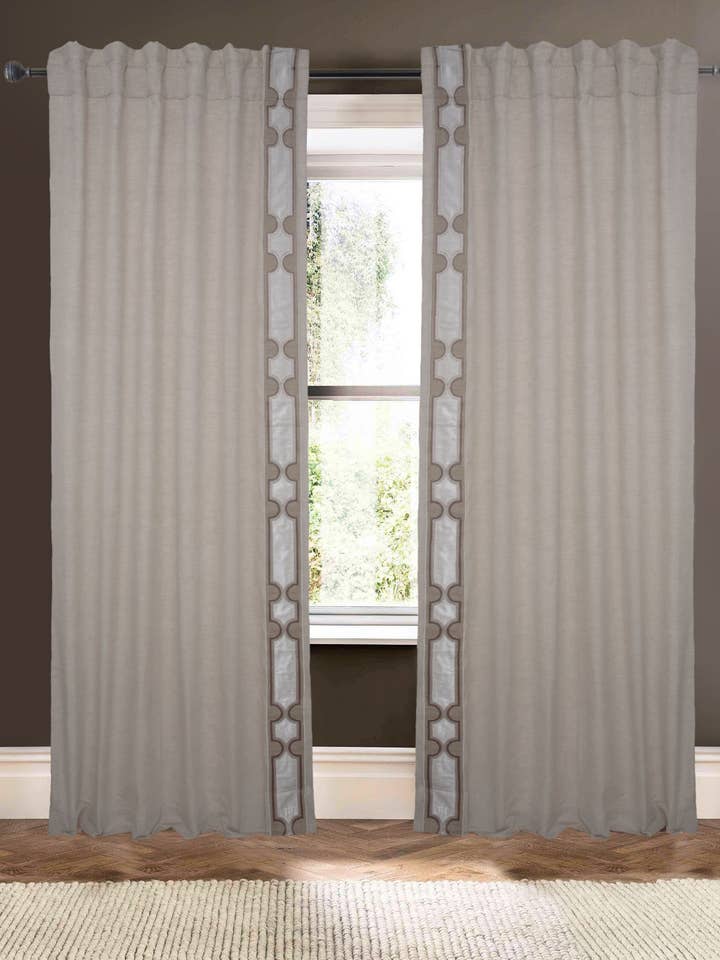 Exquise Natuurlijke 96" Linnen Katoenmix Gordijn voor wholesale door Creative Threads, Inc.