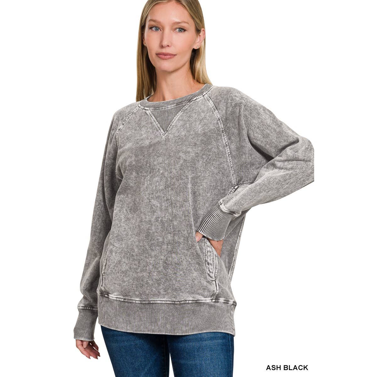 Apolline – Engroshandel Sweatshirt - Dame – Halo-vasket fransk frotté pullover med rund hals1