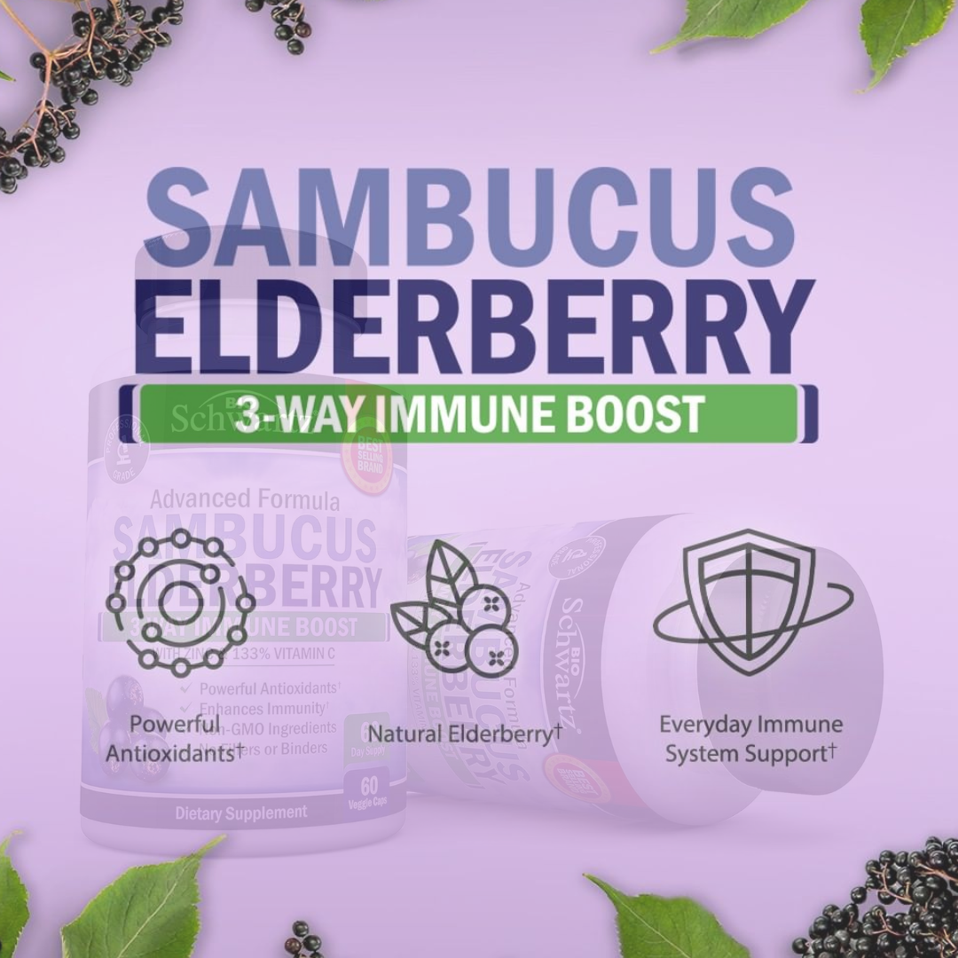 BioSchwartz - Wholesale Oral Supplement/Vitamin - Elderberry with Zinc and Vitamin C: Immune Support (60 Cap)1