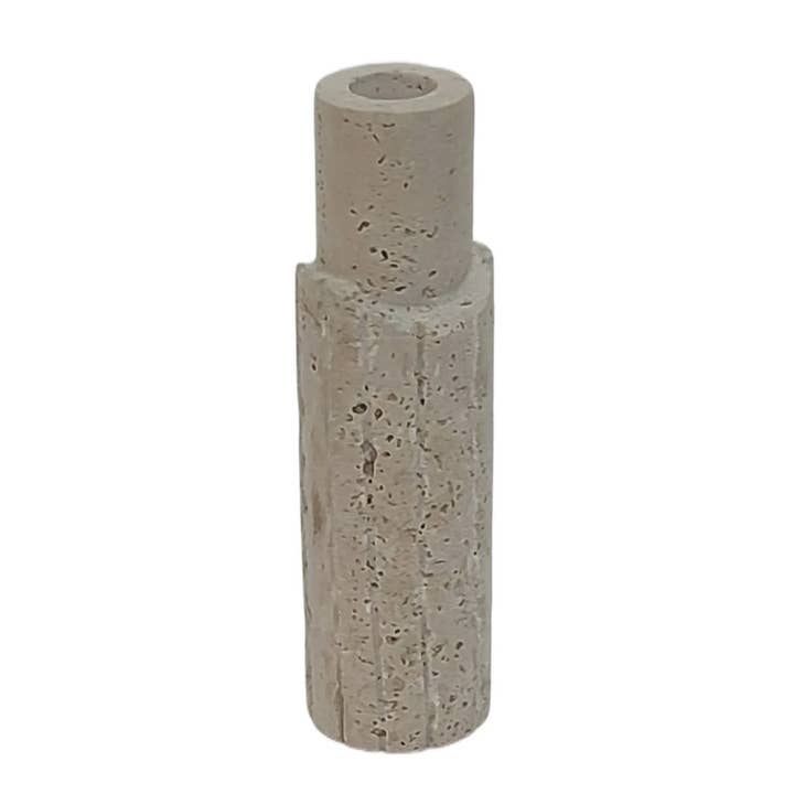 Sagebrook Home - Wholesale Candle Holder - Tan 7x2 in. Novelty Raw Edge Travertine Taper Holder