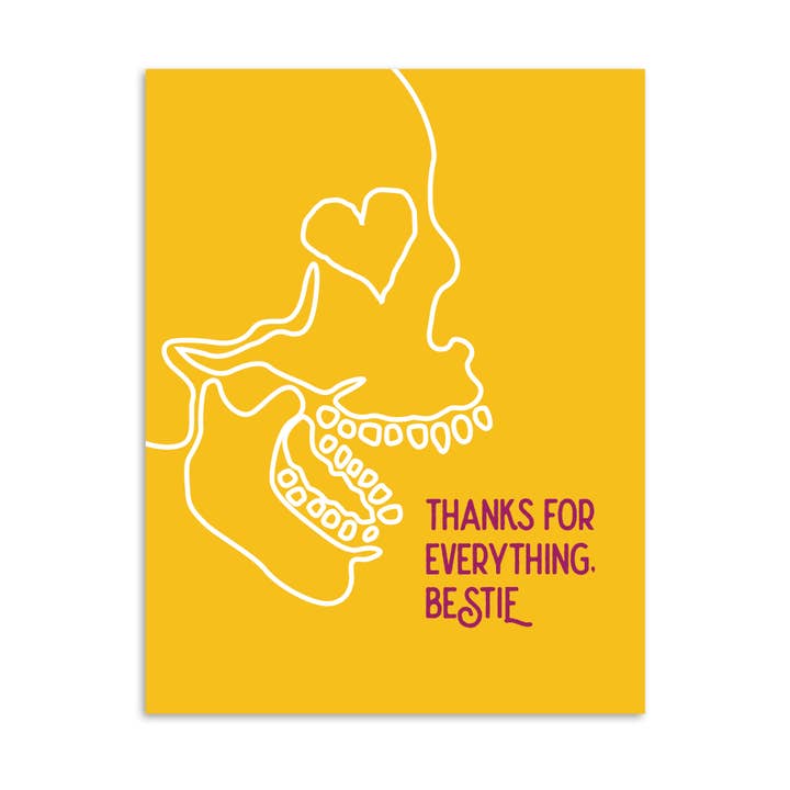 Thanks for Everything, Bestie friendship card for wholesale by Chaos Engine (formerly Eyedot Creative)