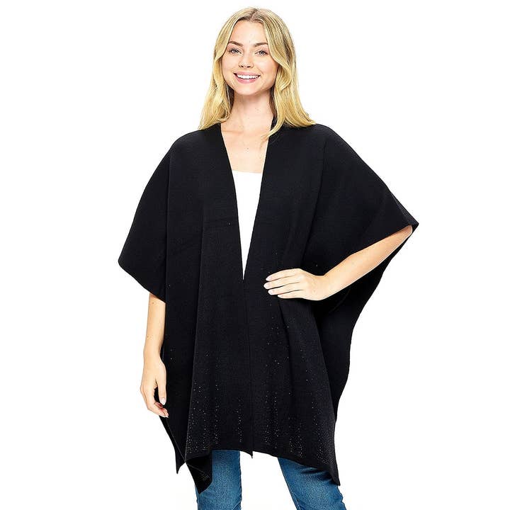 Diacly - Wholesale Wrap - Women's - Sophisticated Corner Edge Spreding Rhinestone Shawl