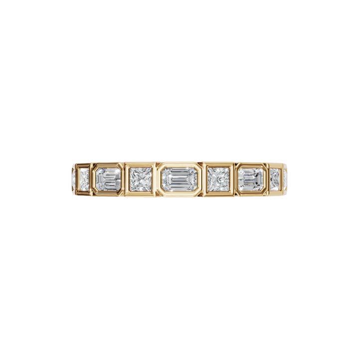 Anel Meia Eternidade em Ouro 14k com Diamante de Laboratório de 0,60 Quilates por atacado de PureYou Jewelry