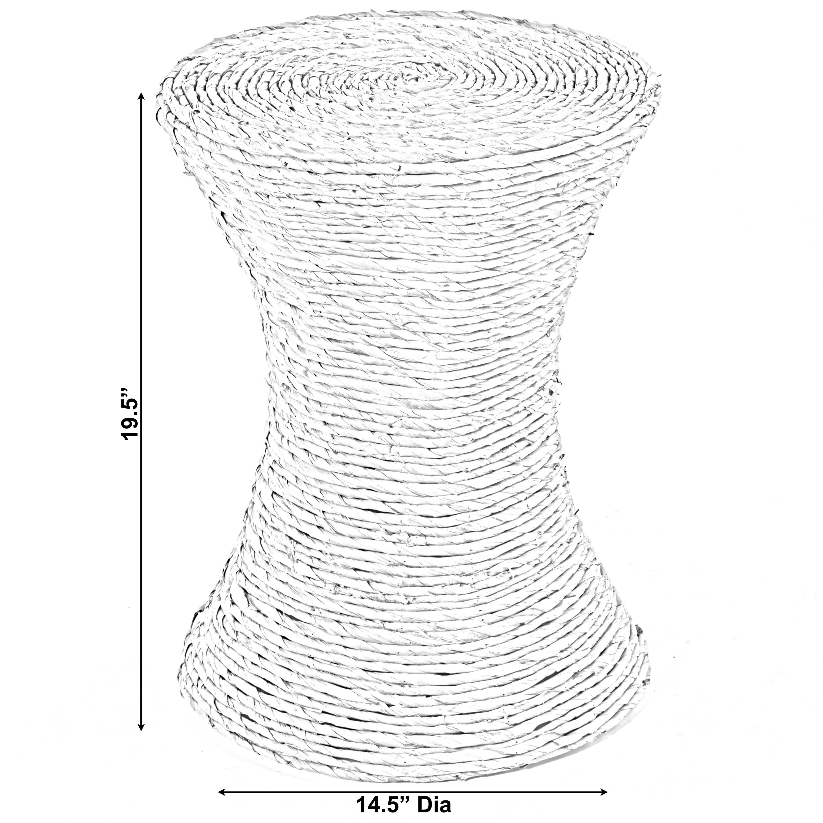 Quickway Imports - Wholesale Coffee Table - Round Wicker Side Table Hourglass Shape Coffee Table4