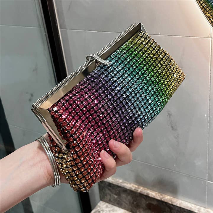 Glamorous Crystal Clutch Bag YB517 for wholesale by PEACH ACCESSORIES