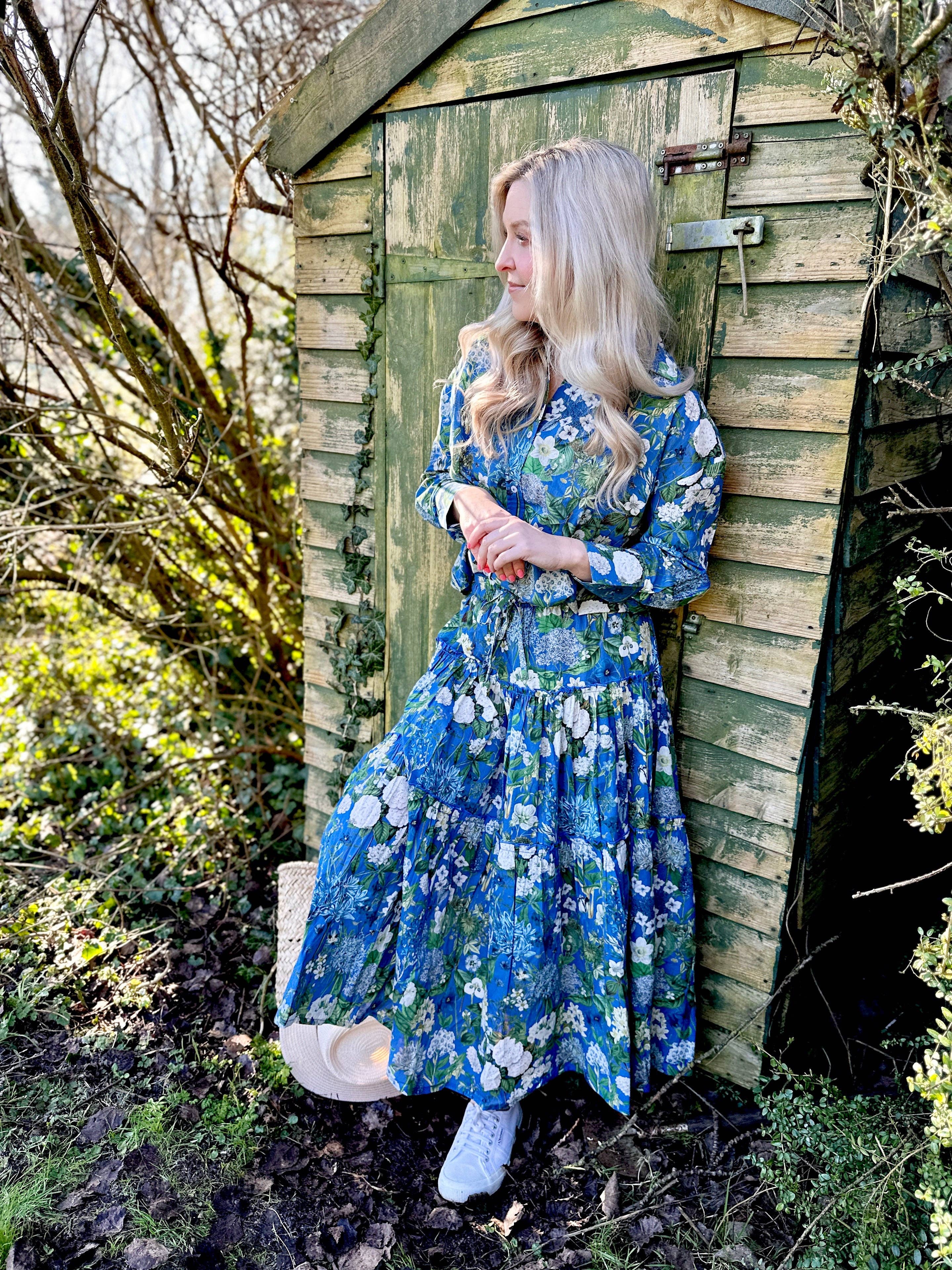 Rosehip Design – wholesale Skirt – Women’s – Sally Cotton Skirt - Spring Blues3