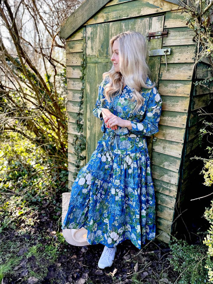 Rosehip Design – wholesale Skirt – Women’s – Sally Cotton Skirt - Spring Blues3