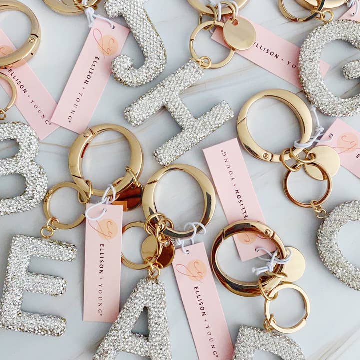 Ellison+Young - Wholesale Keychain - Women's - It Girl Glam Initial Key Chain15