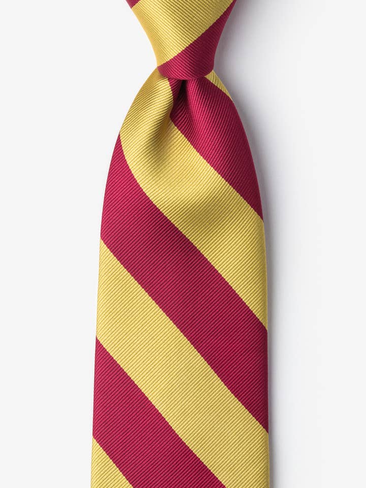 Borgoña y dorado, rayas universitarias, color de escuela universitaria para venta al por mayor de Wild Ties