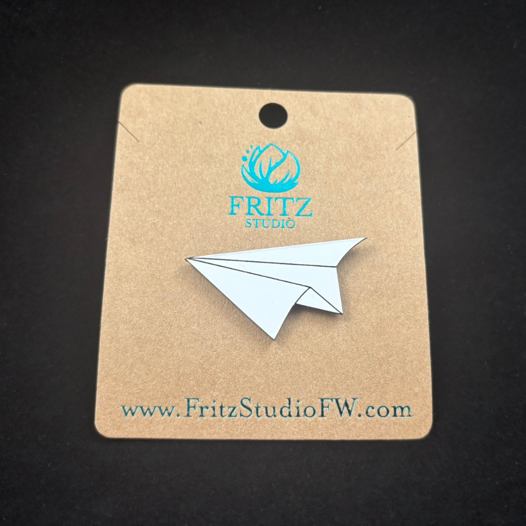 Fritz Studio - Wholesale Lapel Pin/Button - Daydream Paper Wishes – Paper Airplane Pin1