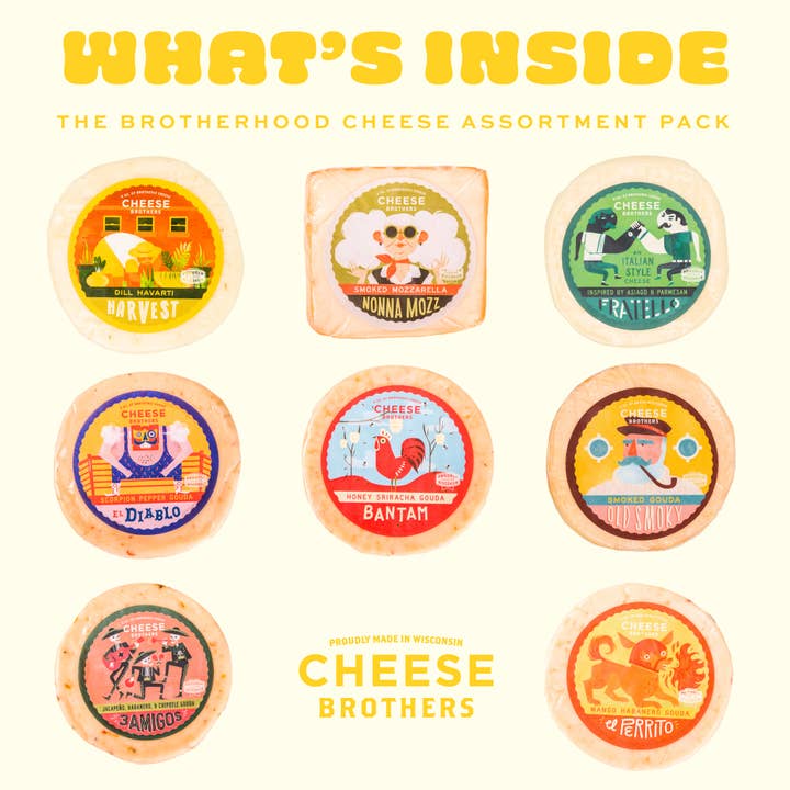 Cheese Brothers - Wholesale Cheese - The Brotherhood Cheese Assortment Pack (8 Cheeses)