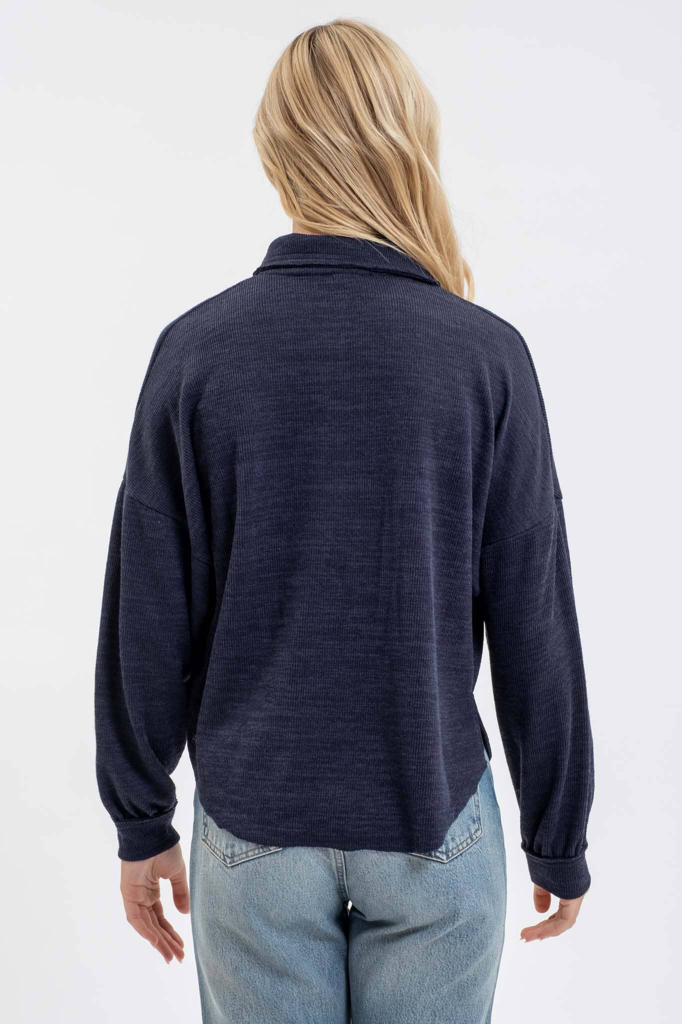 Blu Pepper - Venta al por mayor Jersey corto de punto - Mujer - TOP DE PUNTO CON CUELLO Y BORDES CRUDOS73