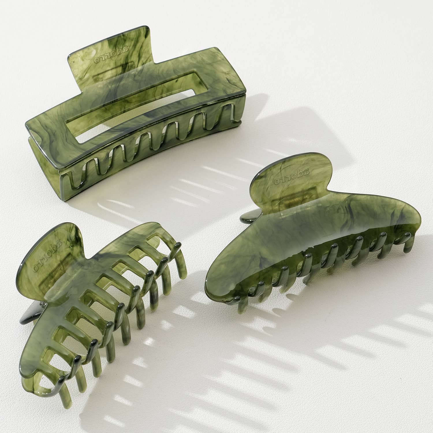 Jade Green Large | Assorted Large Claw Clips for wholesale on Faire