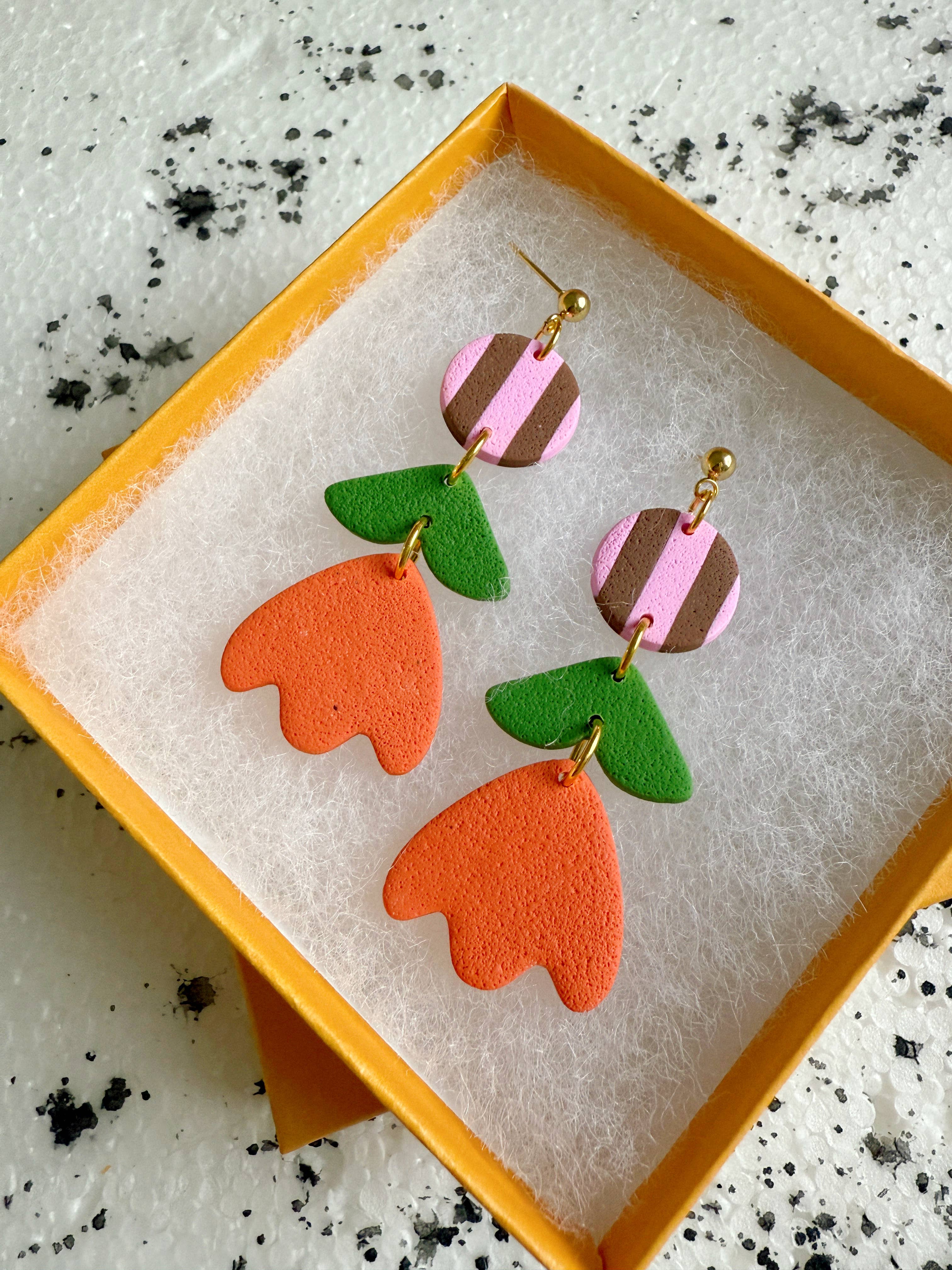 Lemon Lee Studio - Wholesale Dangle Earrings - Margot Red Flower Drop Earrings2